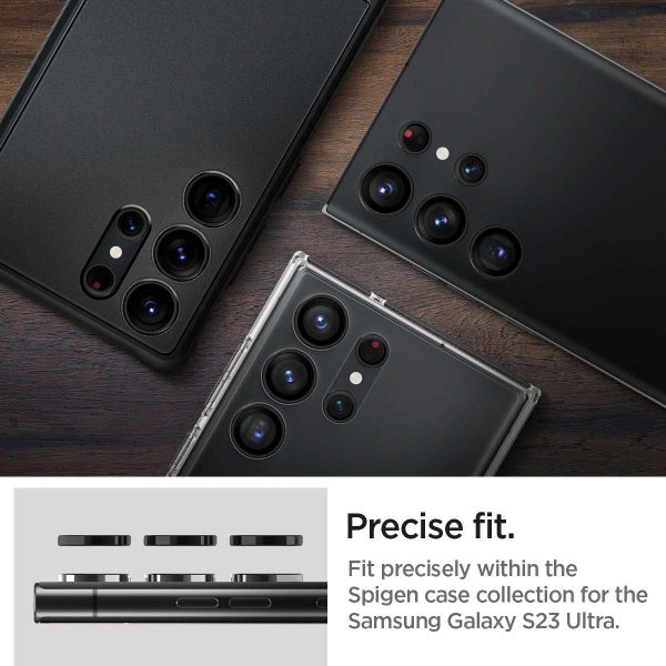 Spigen Optik Pro EZ Fit Lens Protector 2er-Pack Samsung Galaxy S23 Ultra - Schwarz