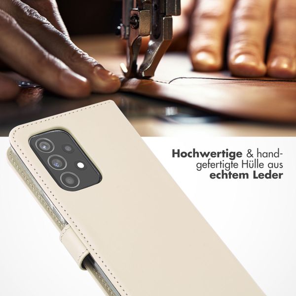 Selencia Echtleder Klapphülle Samsung Galaxy A53 - Greige