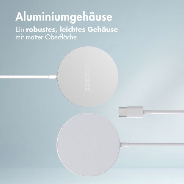 Accezz Wireless Charger USB-C - Drahtloses MagSafe und Qi2-Ladegerät - 1 Meter - Weiß
