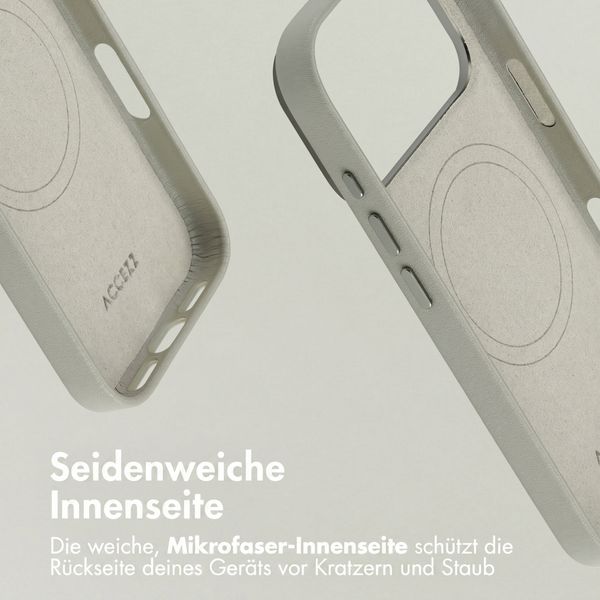 Accezz MagSafe Leather Backcover Apple iPhone 18 Pro / 17 Pro - Light Grey