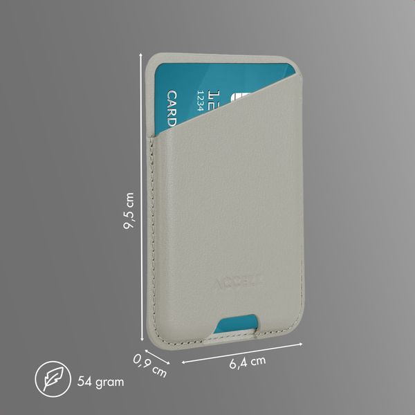Accezz Magnetischer Lederkartenhalter - Geeignet für Apple Find My - Light Grey