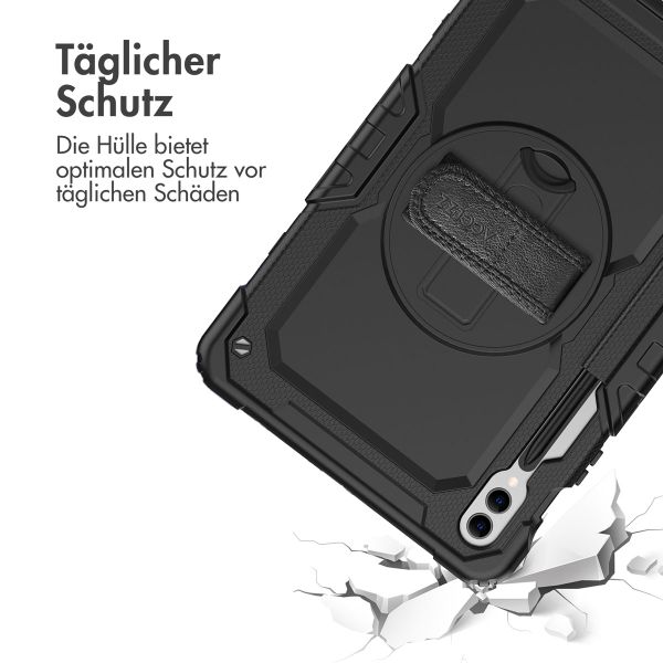 Accezz Robustes Back Cover mit Schultergurt Samsung Galaxy Tab S10 Plus / Tab S9 FE Plus / Tab S9 Plus - Schwarz