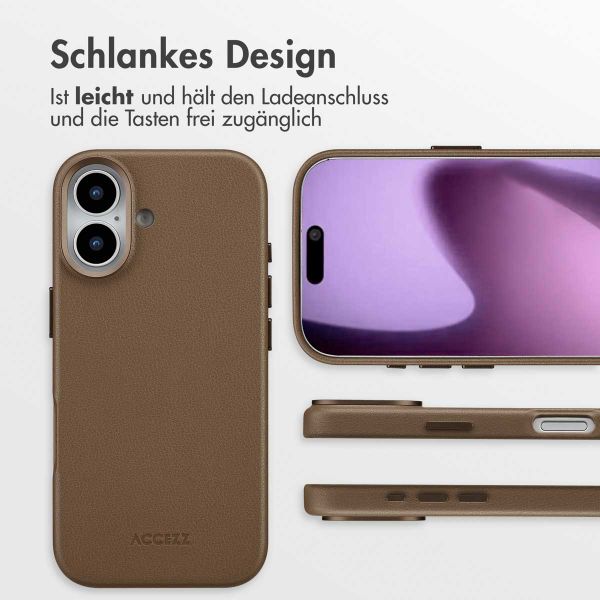Accezz MagSafe Leather Backcover Apple iPhone 17 - Kaffeebraun