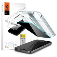 Spigen EZ Fit GLAS.tR mit Installation Tray - Privacy Glass - 1er Pack Apple iPhone 15 Pro Max
