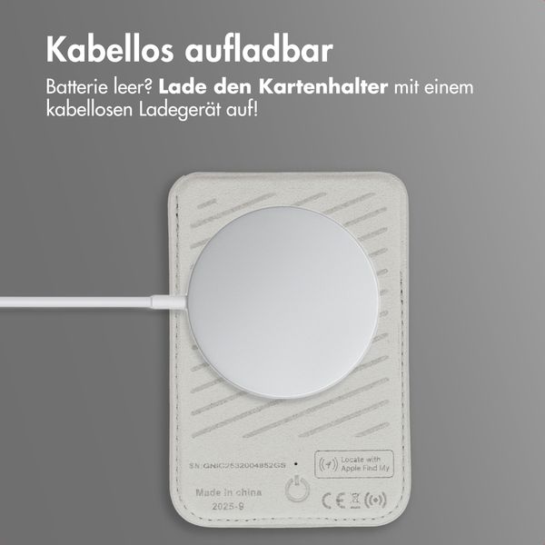 Accezz Magnetischer Lederkartenhalter - Geeignet für Apple Find My - Light Grey