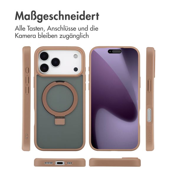 Accezz Ring Stand Backcover mit MagSafe Apple iPhone 17 Pro Max - Braun