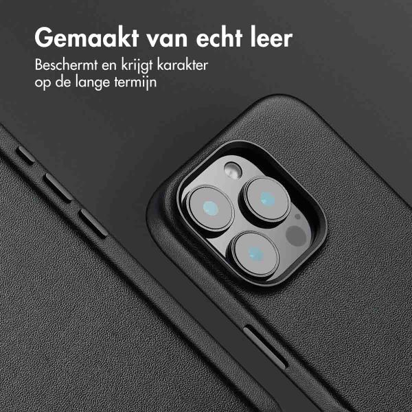 Accezz Echtleder Hülle + MagSafe Wallet Apple iPhone 16 Pro Max - Onyx Black