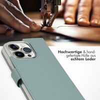 Selencia Echtleder Klapphülle Apple iPhone 14 Pro - Air Blue