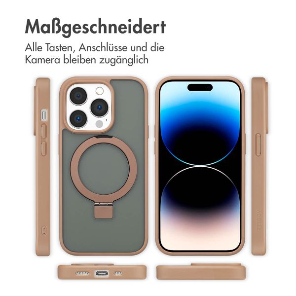 Accezz Ring Stand Backcover mit MagSafe Apple iPhone 14 Pro - Braun