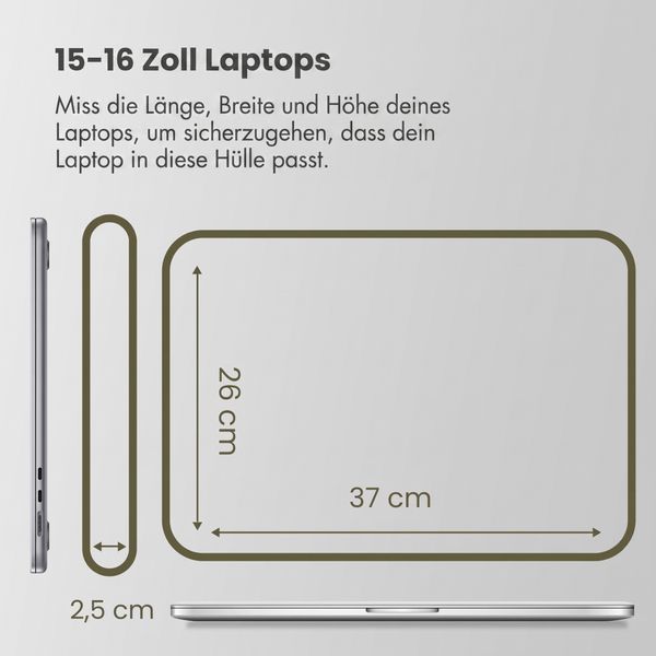 Accezz Laptop Hülle 15-16 Zoll - Laptop Sleeve - Grün