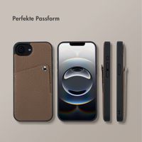 Selencia Riva Back Cover mit Kartenfach Apple iPhone 17e / 16e - Mocha Brown