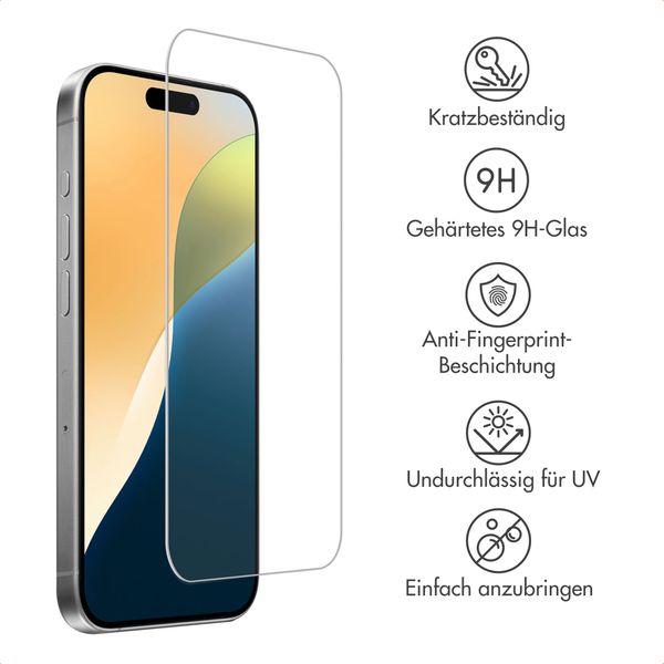 Accezz Hartglas-Displayschutz für den Accezz Project Applicator Apple iPhone 17 / 16 Pro