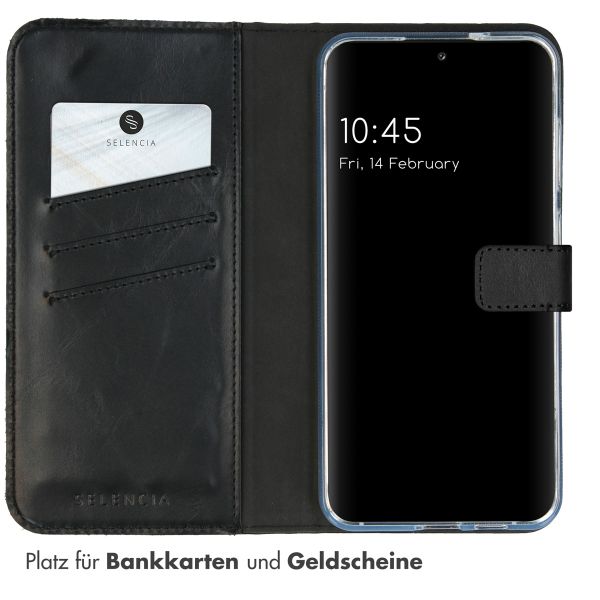 Selencia Echtleder Klapphülle Samsung Galaxy A25 (5G) - Blau