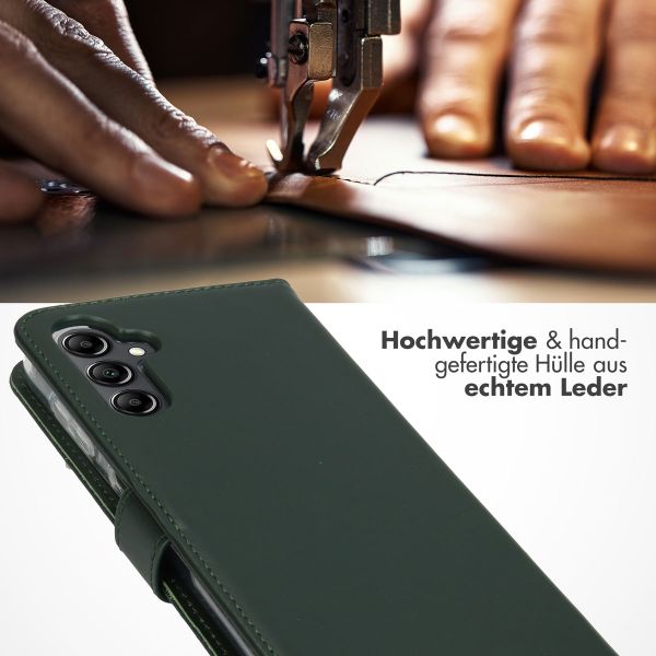 Selencia Echtleder Klapphülle Samsung Galaxy A14 (5G/4G) - Grün