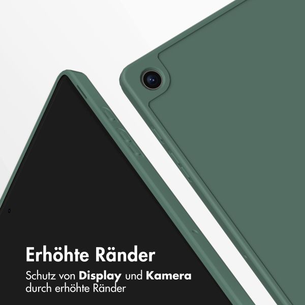 Accezz Smarte Klapphülle aus Silikon Samsung Galaxy Tab A9 Plus - Dunkelgrün