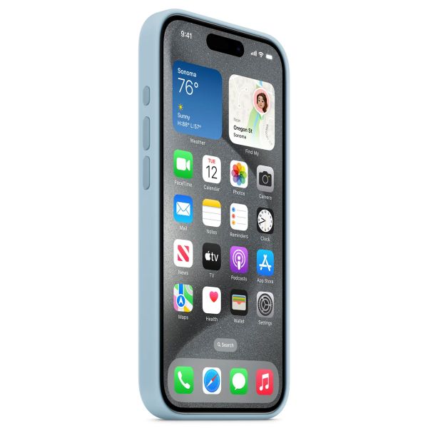 Apple Silikon-Case MagSafe Apple iPhone 15 Pro - Hellblau