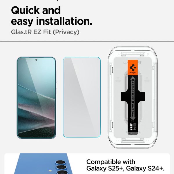 Spigen GLAStR Privacy EZ Fit Displayschutzfolie + Applicator - 2er-Pack Samsung Galaxy S24 Plus / S25 Plus