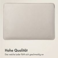 Accezz Leder Laptop Hülle 13 Zoll - Laptop Sleeve - Beige