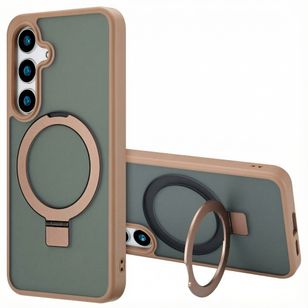 Accezz Ring Stand Backcover mit MagSafe Samsung Galaxy S24 - Braun
