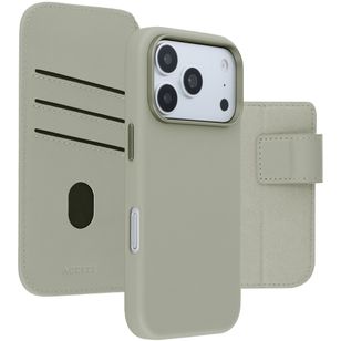 Accezz 2-in-1 Klapphülle aus Leder mit MagSafe Apple iPhone 18 Pro / 17 Pro - Light Grey