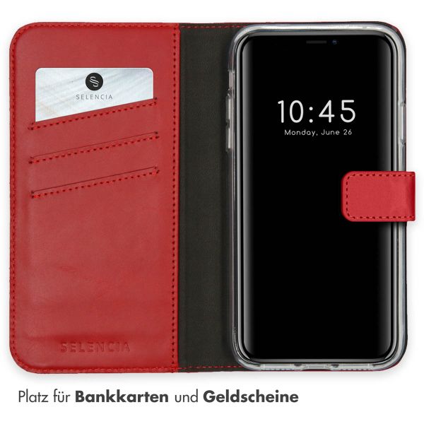 Selencia Echtleder Klapphülle Apple iPhone 11 - Rot