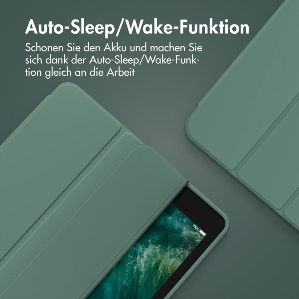 Accezz Smarte Klapphülle aus Silikon Apple iPad 6 (2018) 9.7 Zoll / iPad 5 (2017) 9.7 Zoll - Dunkelgrün