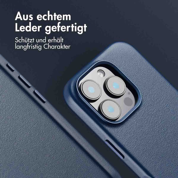 Accezz MagSafe Leather Backcover Apple iPhone 16 Pro - Nightfall Blue