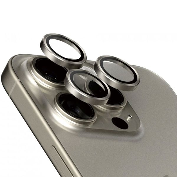 PanzerGlass Hoops Optic Rings Kameraschutz Apple iPhone 15 Pro / 15 Pro Max - Natural Titanium