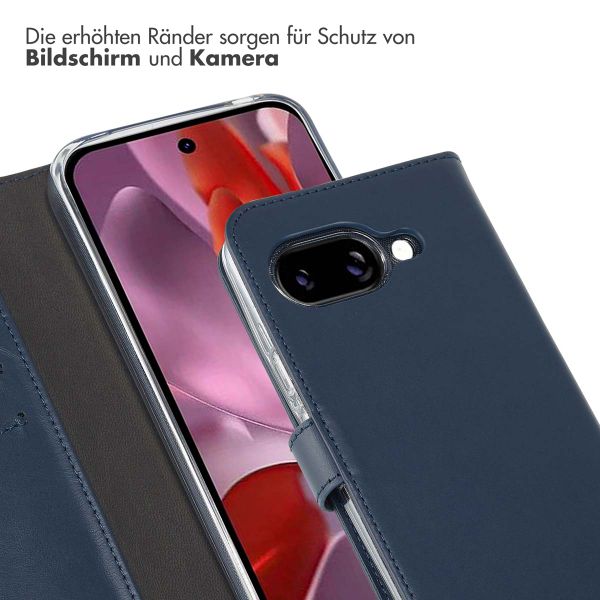 Selencia Echtleder Klapphülle Google Pixel 9A - Blau
