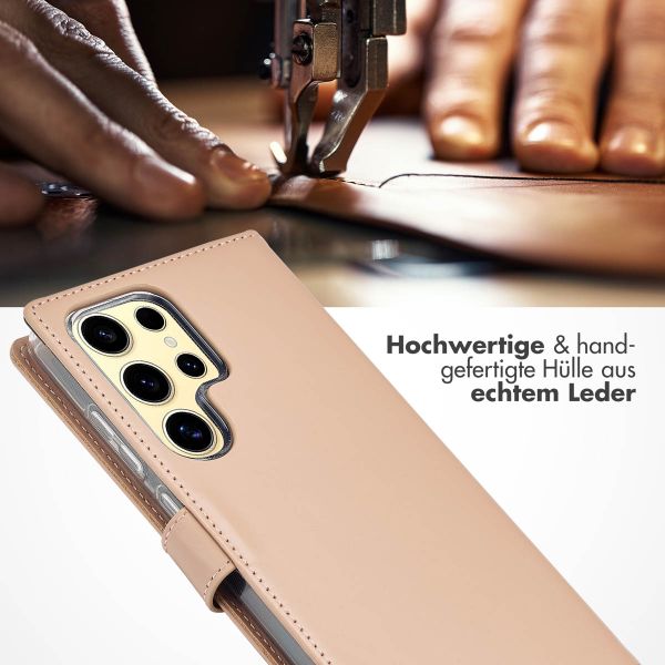 Selencia Echtleder Klapphülle Samsung Galaxy S25 Ultra - Dusty Pink