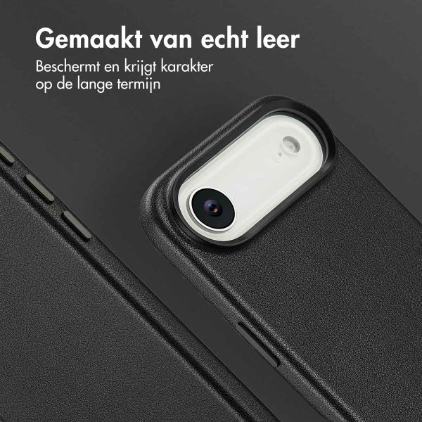 Accezz Echtleder Hülle + MagSafe Wallet Apple iPhone Air - Onyx Black