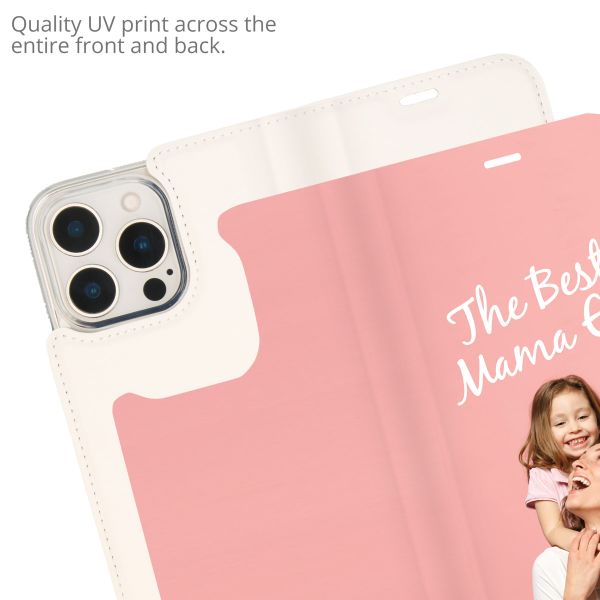 Gestalte deine eigene Compact Gel Klapphülle Apple iPhone 15 Pro Max - Weiß
