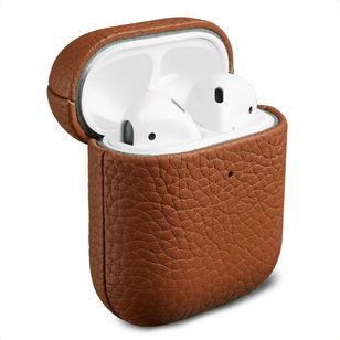 Accezz Echtleder Case  Apple Airpods 1 / 2 - Cognac