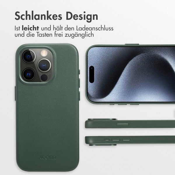 Accezz MagSafe Leather Backcover Apple iPhone 15 Pro - Cedar Green