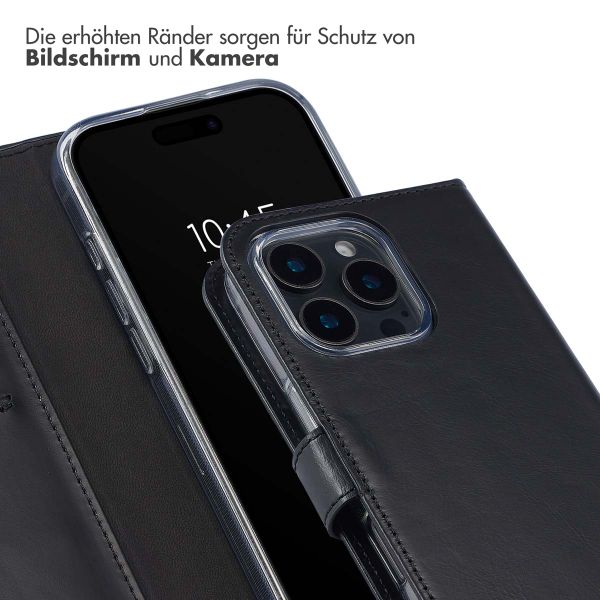 Selencia Echtleder Klapphülle Apple iPhone 16 Pro Max - Schwarz