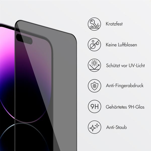 Accezz Sichtschutz-Schutzglas mit Applikator Apple iPhone 17e / 16e / 14 / 13 / 13 Pro
