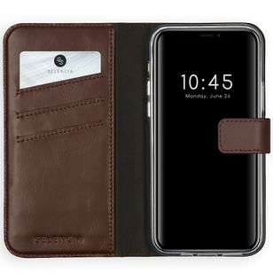 Selencia Echtleder Klapphülle Apple iPhone 12 Pro Max - Braun