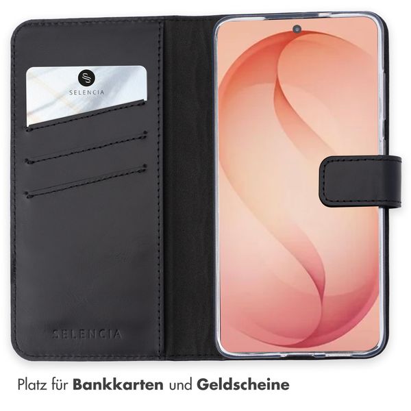 Selencia Echtleder Klapphülle Samsung Galaxy S26 Plus - Schwarz