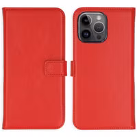 Selencia Echtleder Klapphülle Apple iPhone 15 Pro Max - Rot