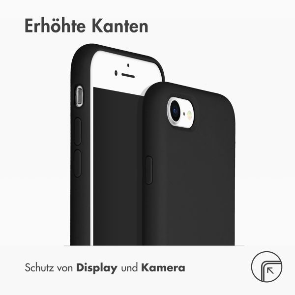 Accezz Liquid Silikoncase Apple iPhone SE (2022 / 2020) / 8 / 7 - Schwarz
