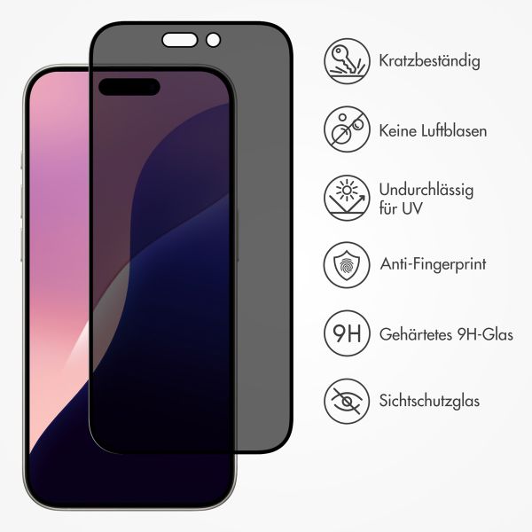 Accezz Privacy Displayschutz aus gehärtetem Glas Apple iPhone 16 Pro Max / 17 Pro Max