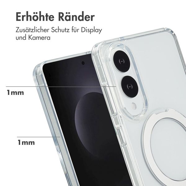Accezz Ring Stand Backcover mit MagSafe Samsung Galaxy S25 Edge - Transparent