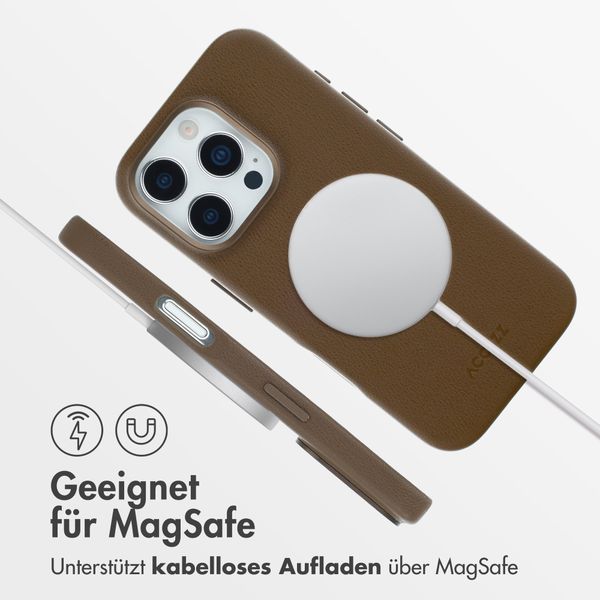 Accezz MagSafe Leather Backcover Apple iPhone 16 Pro - Kaffeebraun