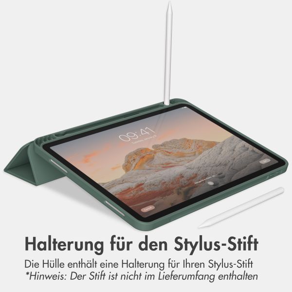 Accezz Smarte Klapphülle aus Silikon Apple iPad Air 11 Zoll (2026) M4 / (2025) M3 / (2024) M2 / Air 5 (2022) / Air 4 (2020) - Dunkelgrün