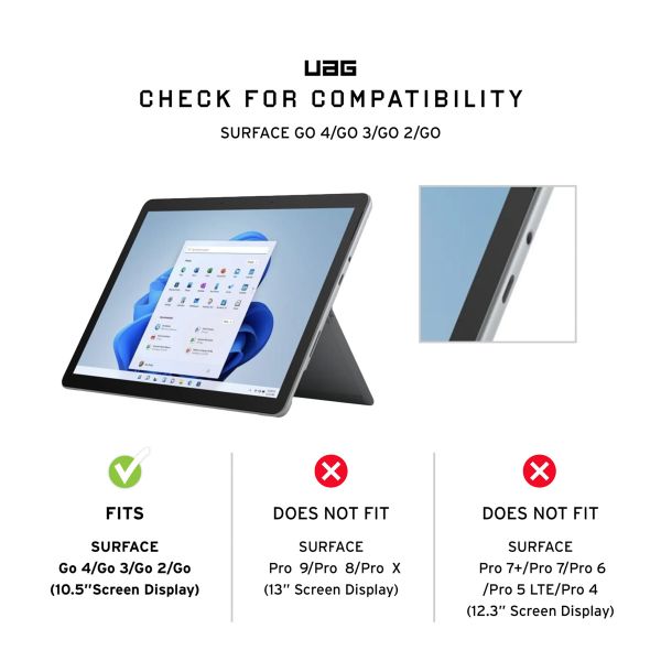 UAG Plasma Healthcare backcover mit Strap und Schultergurt Microsoft Surface Go / Go 2 / Go 3 / Go 4 - Weiß / Grau