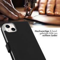Selencia Echtleder Klapphülle Apple iPhone 14 Plus - Schwarz
