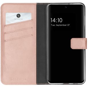 Selencia Echtleder Klapphülle Samsung Galaxy S21 FE - Rosa