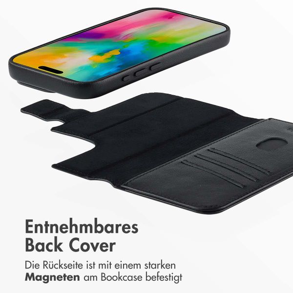 Accezz 2-in-1 Klapphülle aus Leder mit MagSafe Apple iPhone 16 Pro Max - Onyx Black