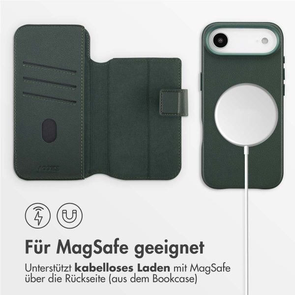 Accezz 2-in-1 Klapphülle aus Leder mit MagSafe Apple iPhone Air - Cedar Green