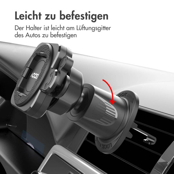 Accezz EasyLock Handyhalterung Auto - Inklusive Hülle für das Apple iPhone 14 Pro - Lüftungsgitter -  360 Grad drehbar - Schwarz